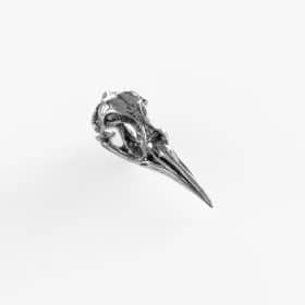 Pendente corvo in argento sterling, intagliato a mano dall'artista