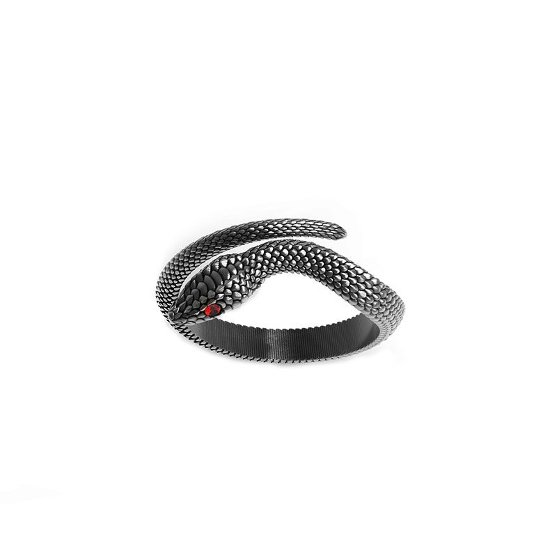 anello con serpente argento