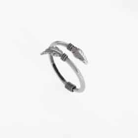 Piuma Anello in argento 925 regolabile design unico Donna Uomo Unisex by Serebra Jewelry